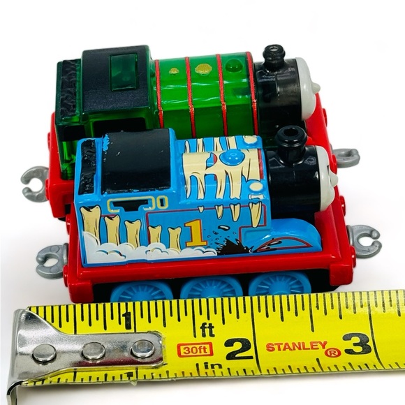 Thomas & Friends Light Up Percy And Thomas W/Bones Push Along Toy Trains. - Picture 9 of 9